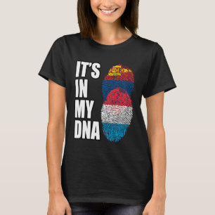 Camiseta Bandera De La Mezcla De ADN De Luxemburgo Y Mongol