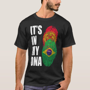 Camiseta Bandera De La Mezcla De Adn En Brasil Y Kirguistán