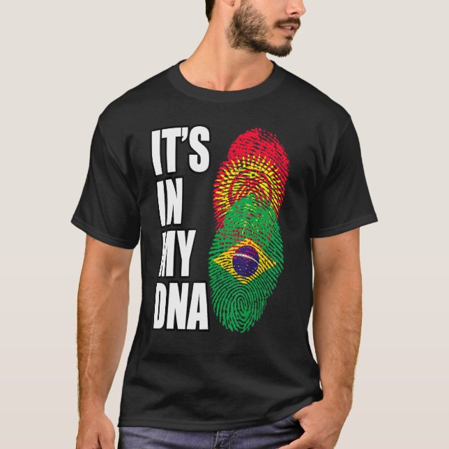 Camiseta Bandera De La Mezcla De Adn En Brasil Y Kirguistán (Anverso)