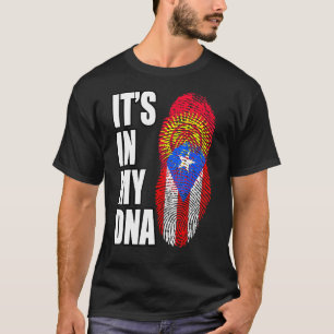 Camiseta Bandera De La Mezcla De Adn En Puerto Rico Y Kirgu