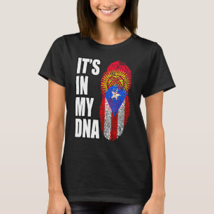 Camiseta Bandera De La Mezcla De Adn En Puerto Rico Y Kirgu