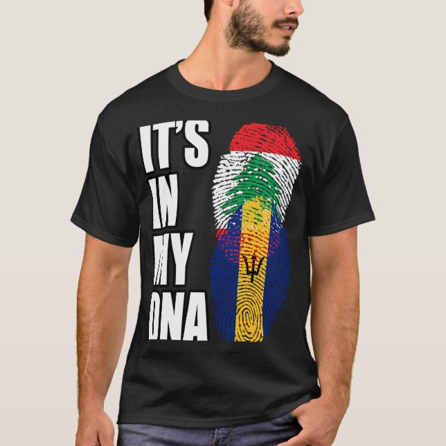 Camiseta Bandera De La Mezcla De ADN Libanesa Y Barbárdica (Anverso)