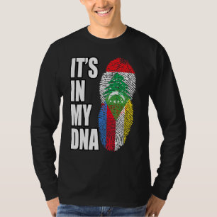 Camiseta Bandera De La Mezcla De Adn Libanesa Y Comorana