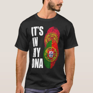 Camiseta Bandera De La Mezcla De Adn Portuguesa Y Kirguisa