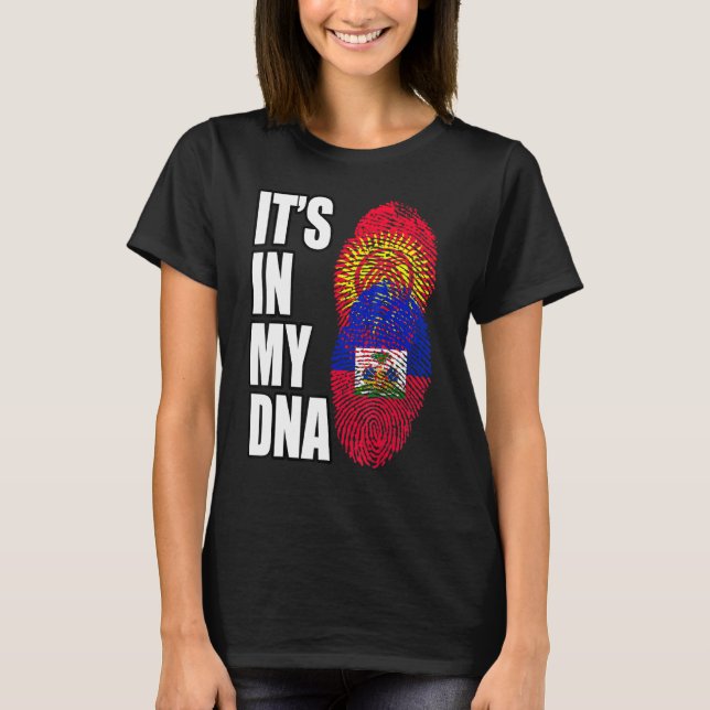 Camiseta Bandera De La Mezcla Del Adn En Haití Y Kirguistán (Anverso)