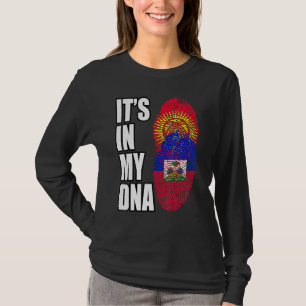Camiseta Bandera De La Mezcla Del Adn En Haití Y Kirguistán