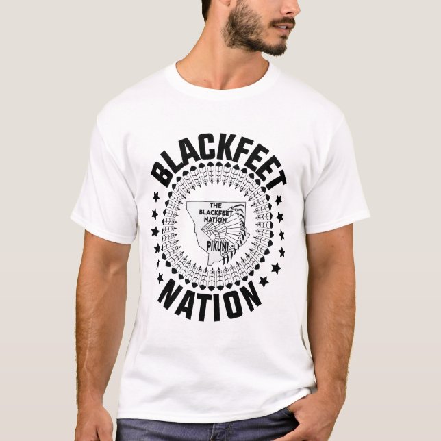 Camiseta Bandera de la nación de los pies negros - indios d (Anverso)