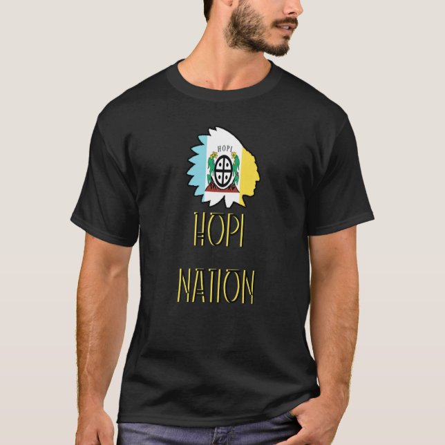 Camiseta Bandera de la Nación Hopi Nativa Indígena Headdr (Anverso)