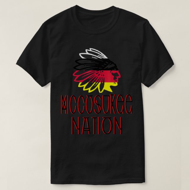 Camiseta Bandera de la nación Miccosukee Nativa Indígena Am (Diseño del anverso)