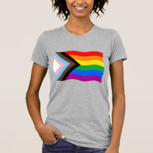 Camiseta Bandera de la Orgullo Progresista Ondeando