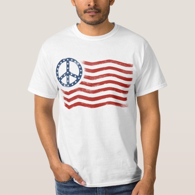 Camiseta Bandera de la paz de los E.E.U.U. (Anverso)