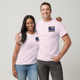Camiseta Bandera de la policía de la delgada línea azul