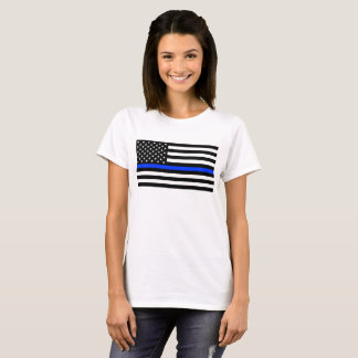 Camiseta Bandera de la policía de la delgada línea azul
