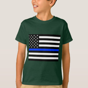 Camiseta Bandera de la policía de la delgada línea azul