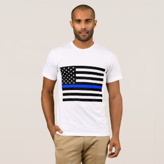 Camiseta Bandera de la policía de la delgada línea azul