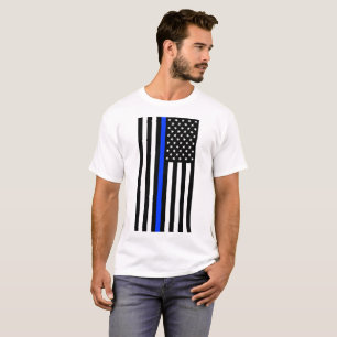 Camiseta Bandera de la policía delgada de la línea azul