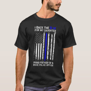 Camiseta Bandera De La Policía Respaldo El Azul Por Mi Hija