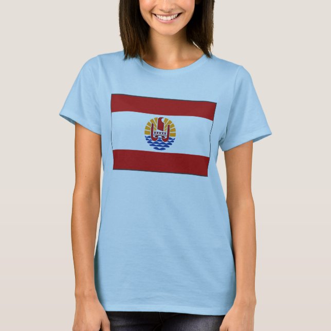 Camiseta Bandera de la Polinesia Francesa x Map T-Shirt (Anverso)