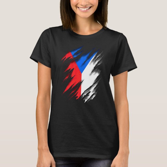 Camiseta Bandera De La República Checa (Anverso)
