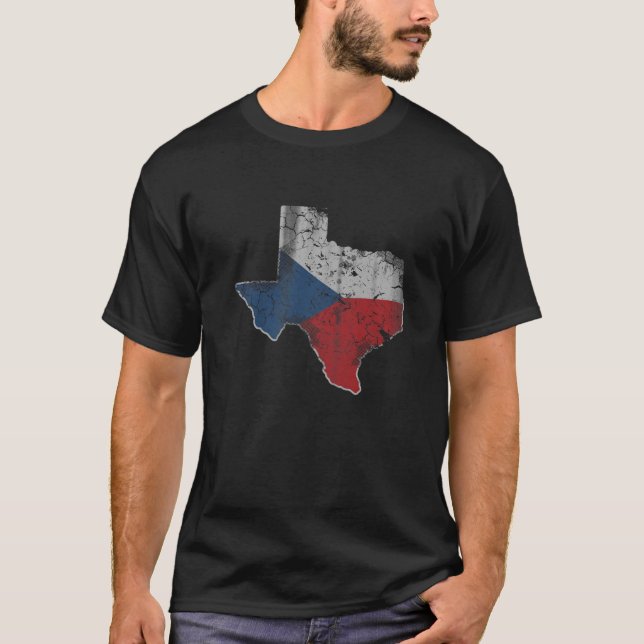 Camiseta Bandera de la República Checa de Texas Czechia Boh (Anverso)