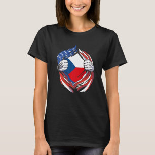 Camiseta Bandera de la República Checa Estadounidense Orgul