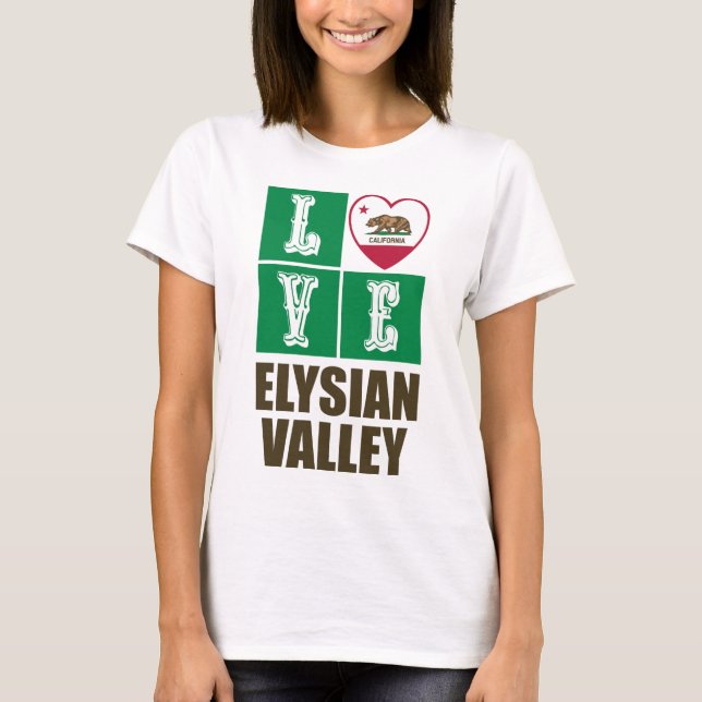 Camiseta Bandera de la República de California Ama el Valle (Anverso)