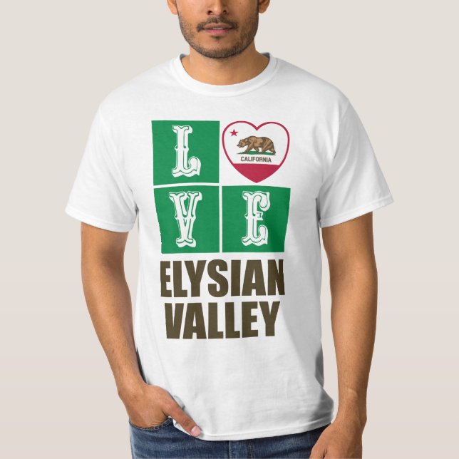 Camiseta Bandera de la República de California Ama el Valle (Anverso)