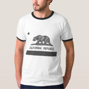 Camiseta Bandera de la República de California con Oso Gris