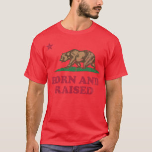 Camiseta Bandera De La República De California Nacida Y Ele