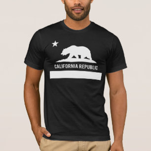 Camiseta Bandera de la república de California - negro