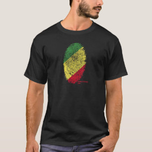 Camiseta Bandera de la República del Congo en huella digita