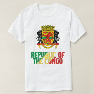 Camiseta Bandera de la República del Congo y Escudo de arma
