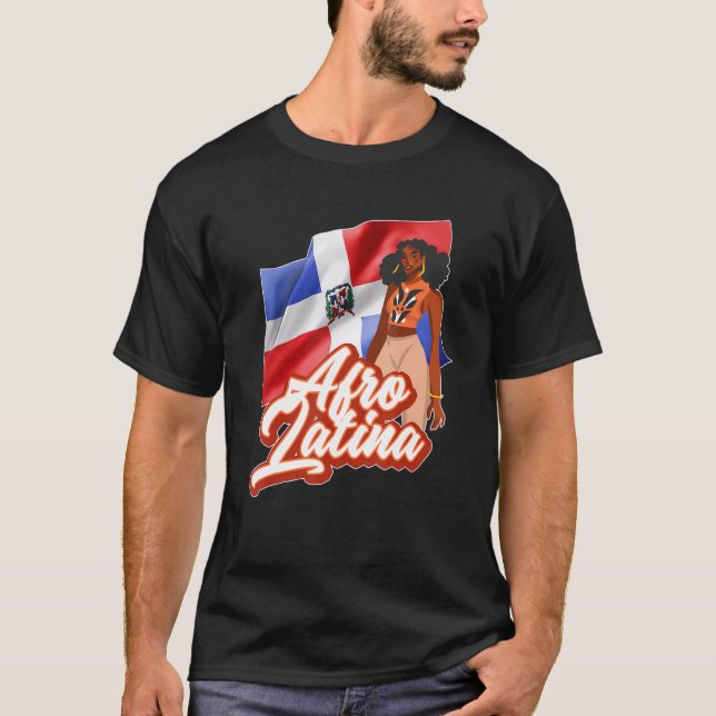 Camiseta Bandera de la República Dominicana Afro Latina (Anverso)