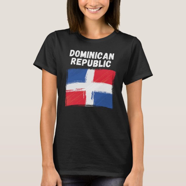 Camiseta Bandera de la República Dominicana Grunge de Vinta (Anverso)
