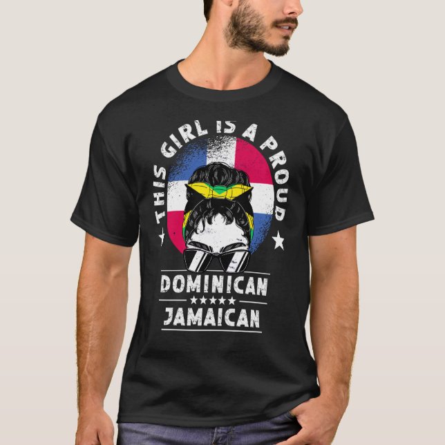 Camiseta Bandera de la República Dominicana Jamaica Chica d (Anverso)