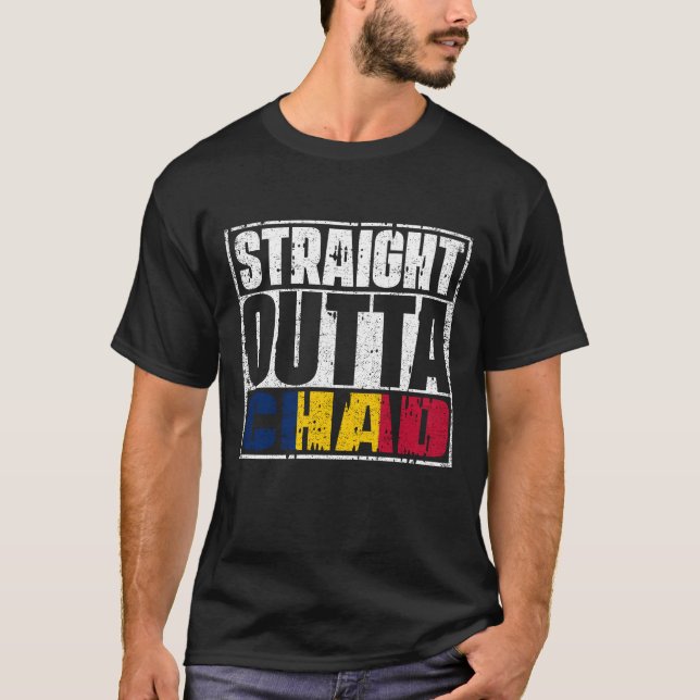 Camiseta Bandera de la salida directa de Chad (Anverso)