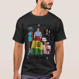 Camiseta Bandera de la tía boliviana educada latina negra