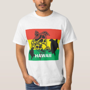 Camiseta Bandera de la tortuga de reggae de la isla de Hawa