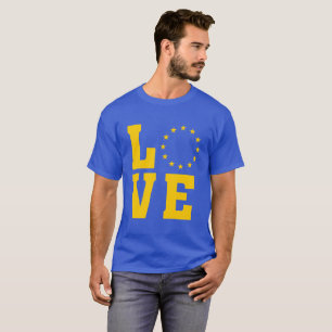 Camiseta Bandera de la UE, Unión Europea, AMOR