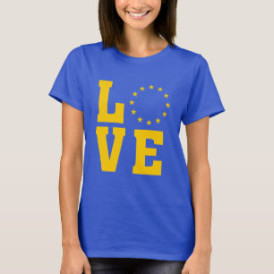 Camiseta Bandera de la UE, Unión Europea, AMOR