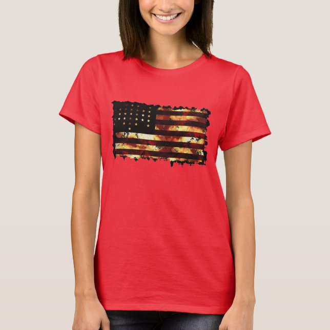 Camiseta Bandera de la Unión, guerra civil, estrellas y fra (Anverso)