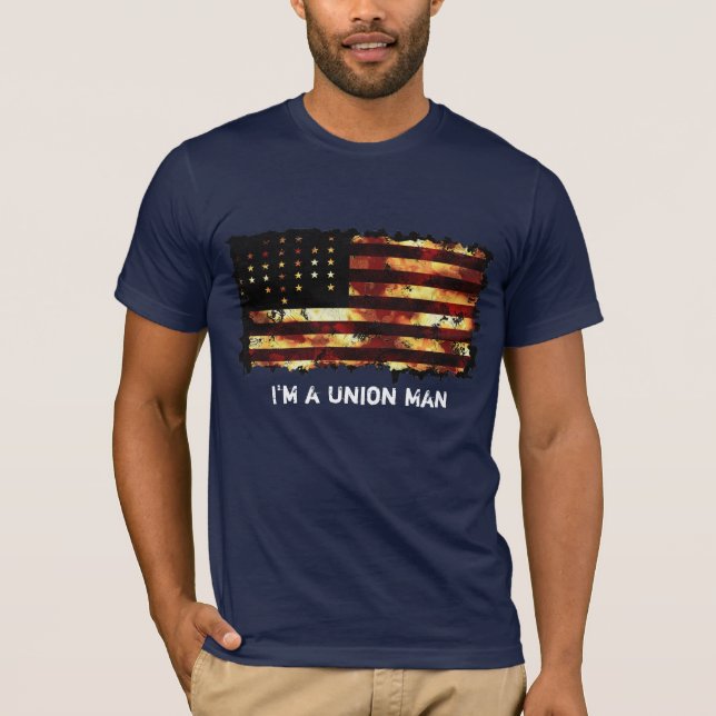 Camiseta Bandera de la Unión, guerra civil, estrellas y fra (Anverso)