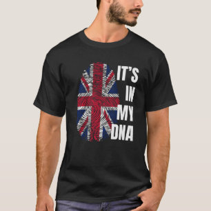 Camiseta Bandera de la Unión Jack ADN Huellas digitales Gra
