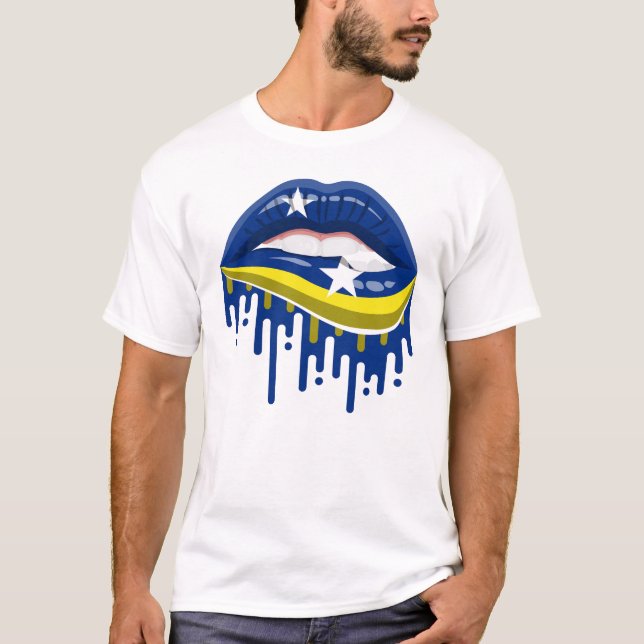 Camiseta Bandera de Labios de Curaçao (Anverso)