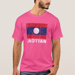 Camiseta Bandera de Laos angustia a hombres asiáticos mujer