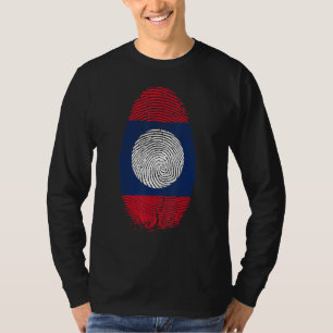 Camiseta Bandera De Laos Huella Dactilar Está En Mi Adn Par