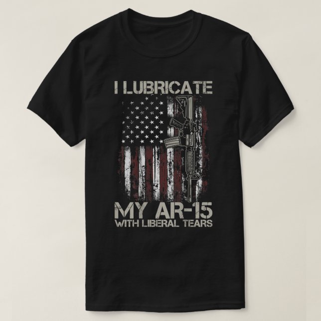 Camiseta Bandera De Las Armas Lubro Mi Ar-15 Con Lágrimas L (Diseño del anverso)