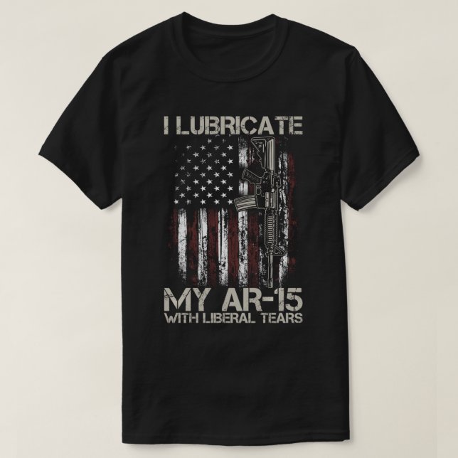 Camiseta Bandera De Las Armas Lubro Mi Ar-15 Con Lágrimas L (Diseño del anverso)