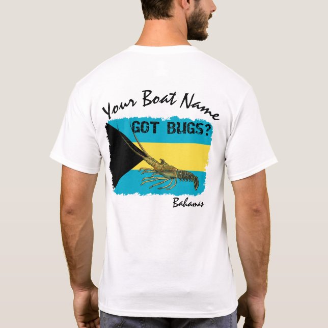 Camiseta Bandera de las Bahamas con diseño de langosta espi (Reverso)