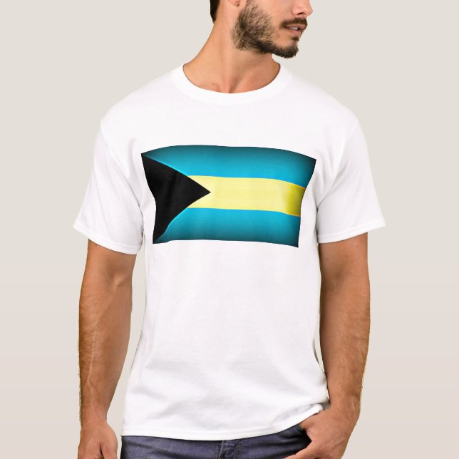 Camiseta Bandera de las Bahamas de borde oscuro (Anverso)